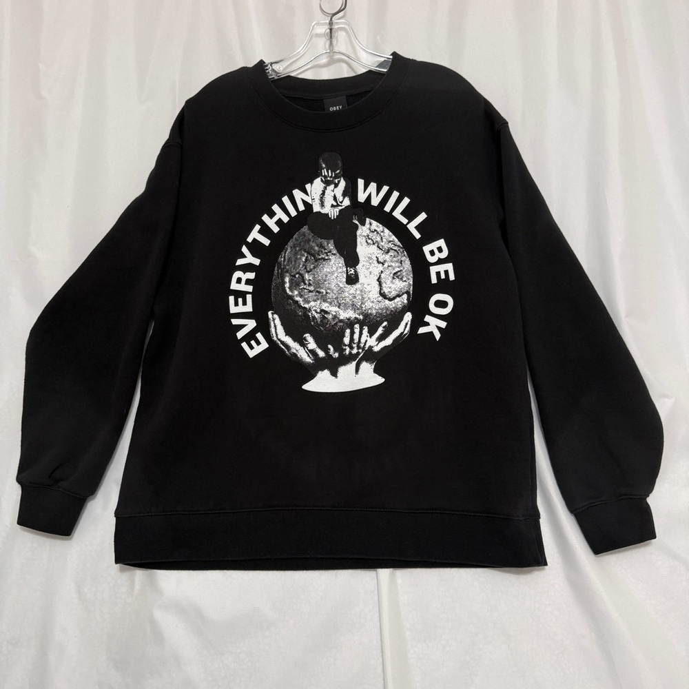 Obey Black Graphic Crewneck Sweater